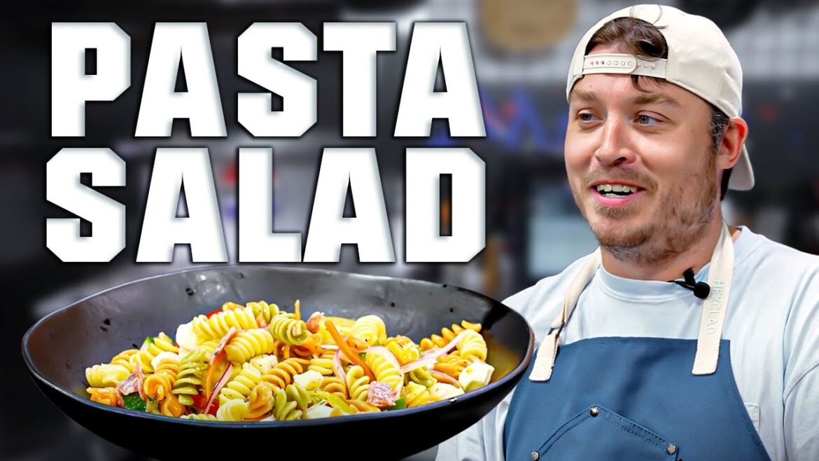 Homemade Italian Dressing on Rico’s Famous Pasta Salad | What’s For Lunch Homemade Italian Dressing on Rico's Famous Pasta Salad | What's For Lunch