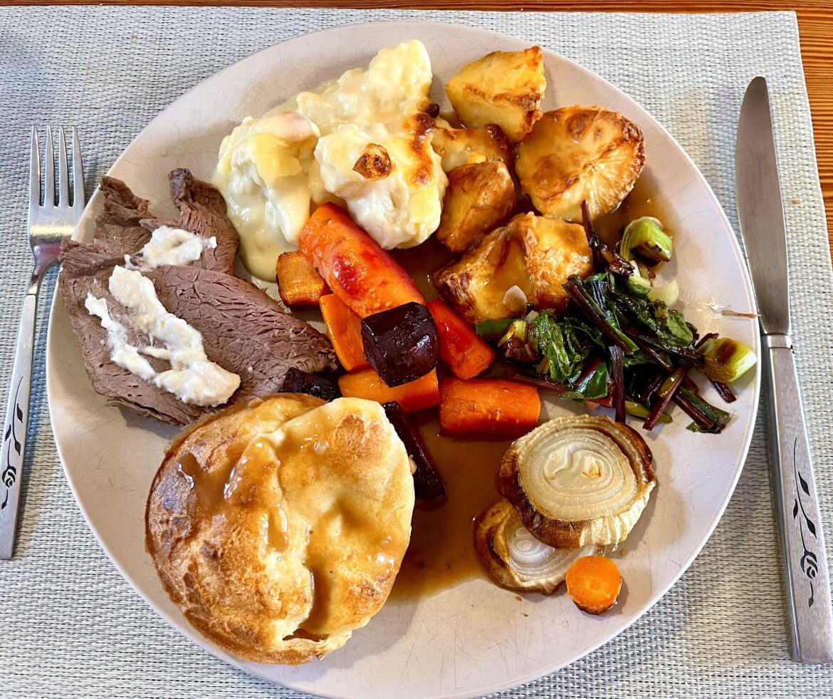Visiting old friends in England and they’ve made me a Sunday roast to celebrate my arrival.