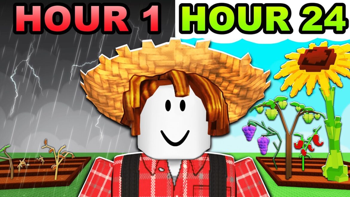 I Spent 24 HOURS Growing a Garden in Roblox
