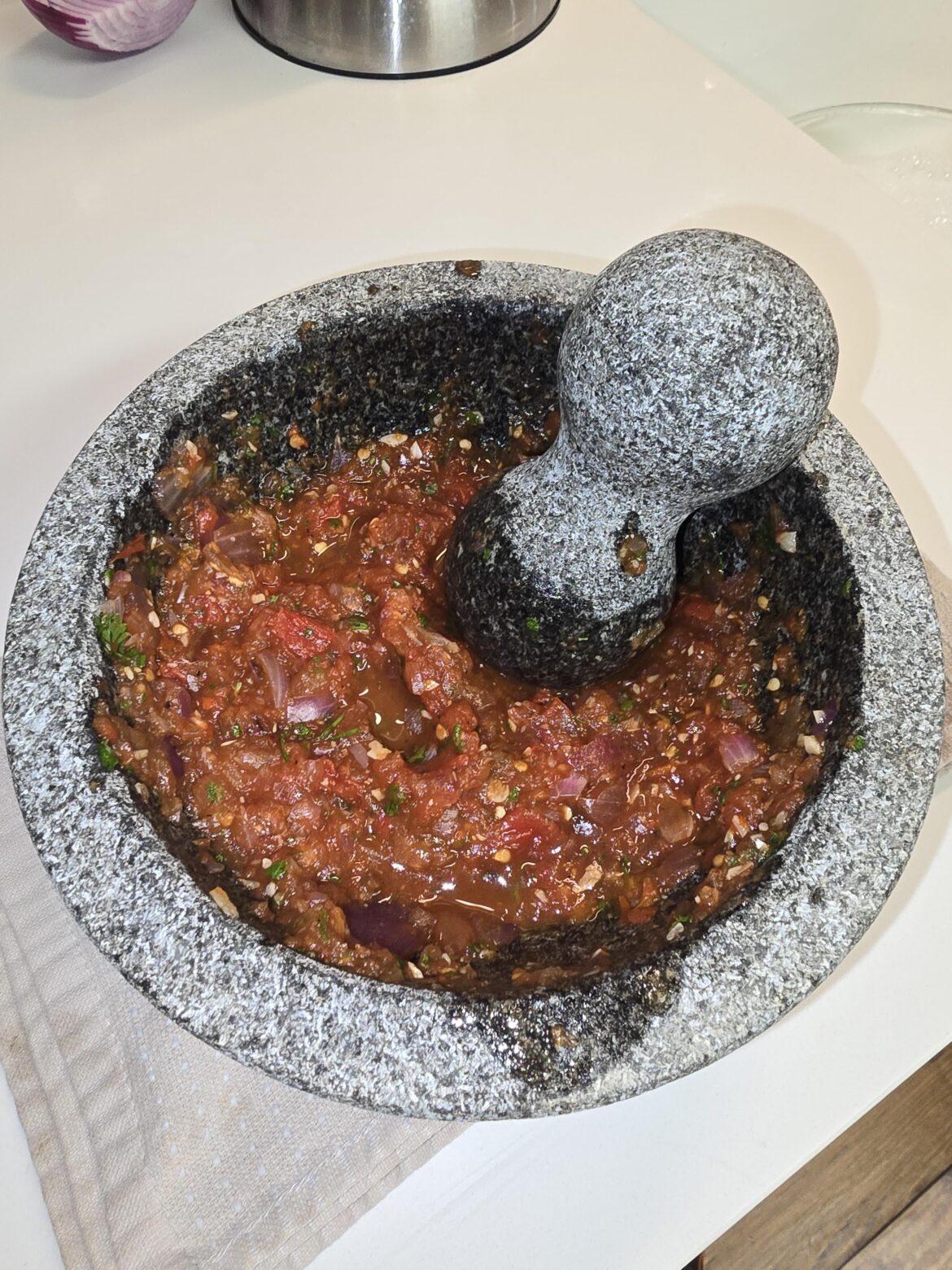 I made salsa with fresh peppers I grew myself!!