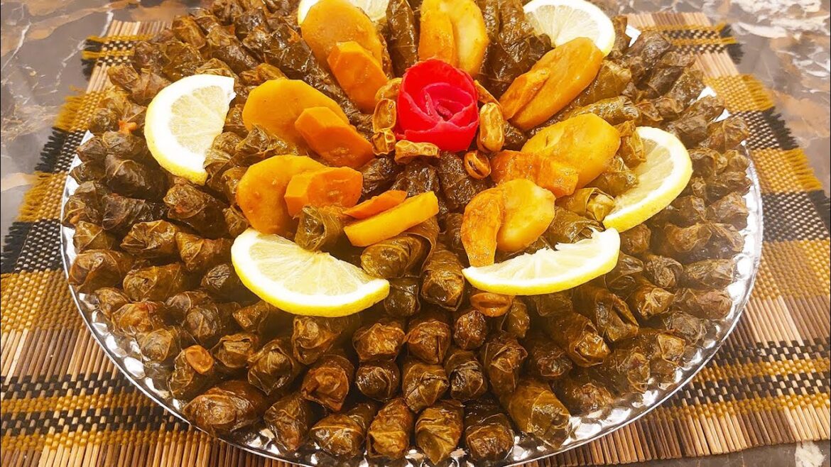 Vine Leaves Stuffed with Rice and Veggies -  Warak Enab