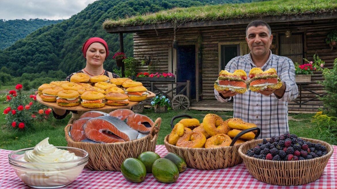 The BEST Homemade Bagels with Avocado and Salmon! Village Recipe