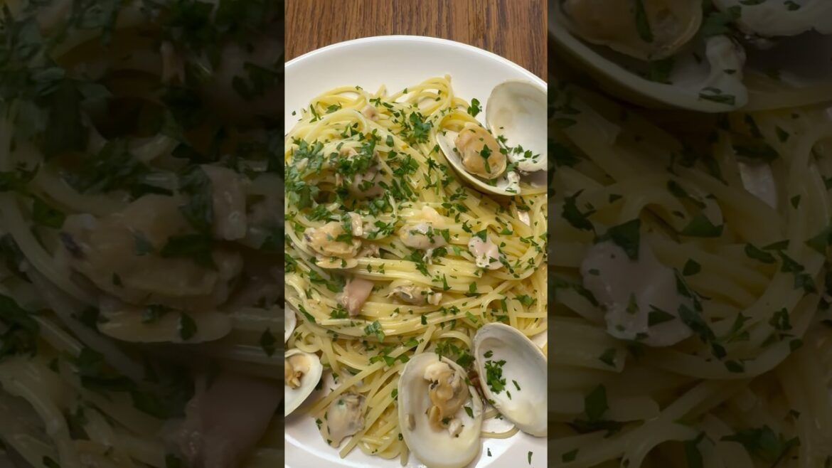 My Clams Linguine Recipe!! #shorts #short