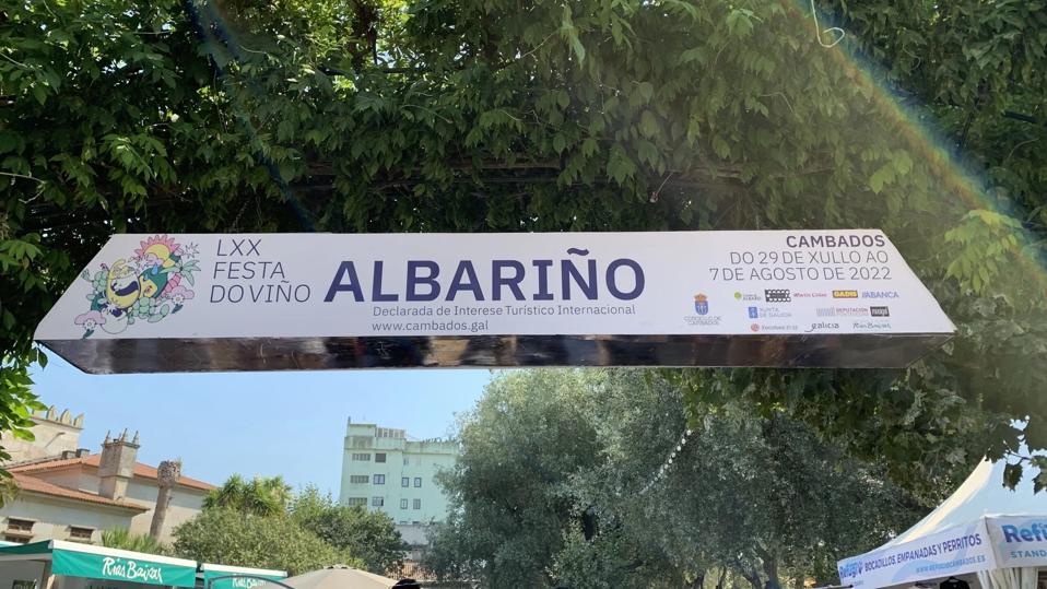 Overhead banner for a past Festa do Albariño
