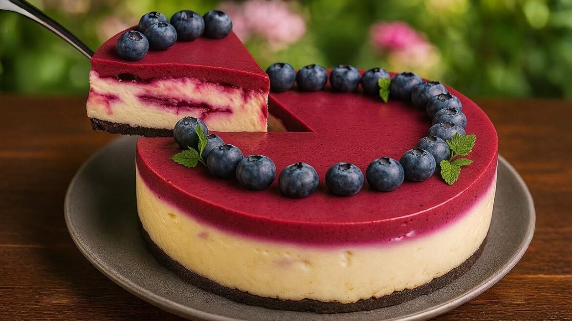 No Oven, No Problem! The Creamiest Blueberry Cheesecake Ever!