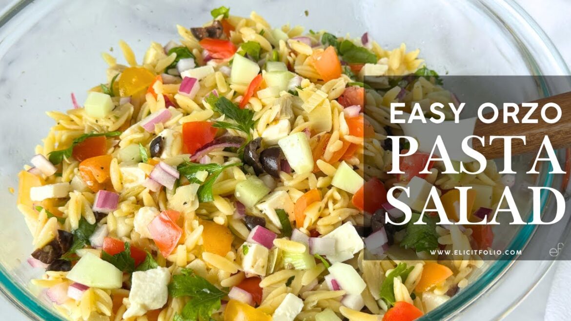 Easy Orzo Pasta Salad Cooking Tutorial Video