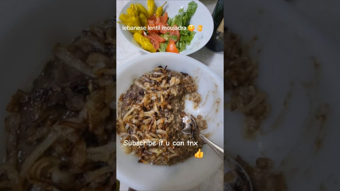 lebanese lentil rice moujadra.with pickled pepper.home made pita bread & salad.ayran drink