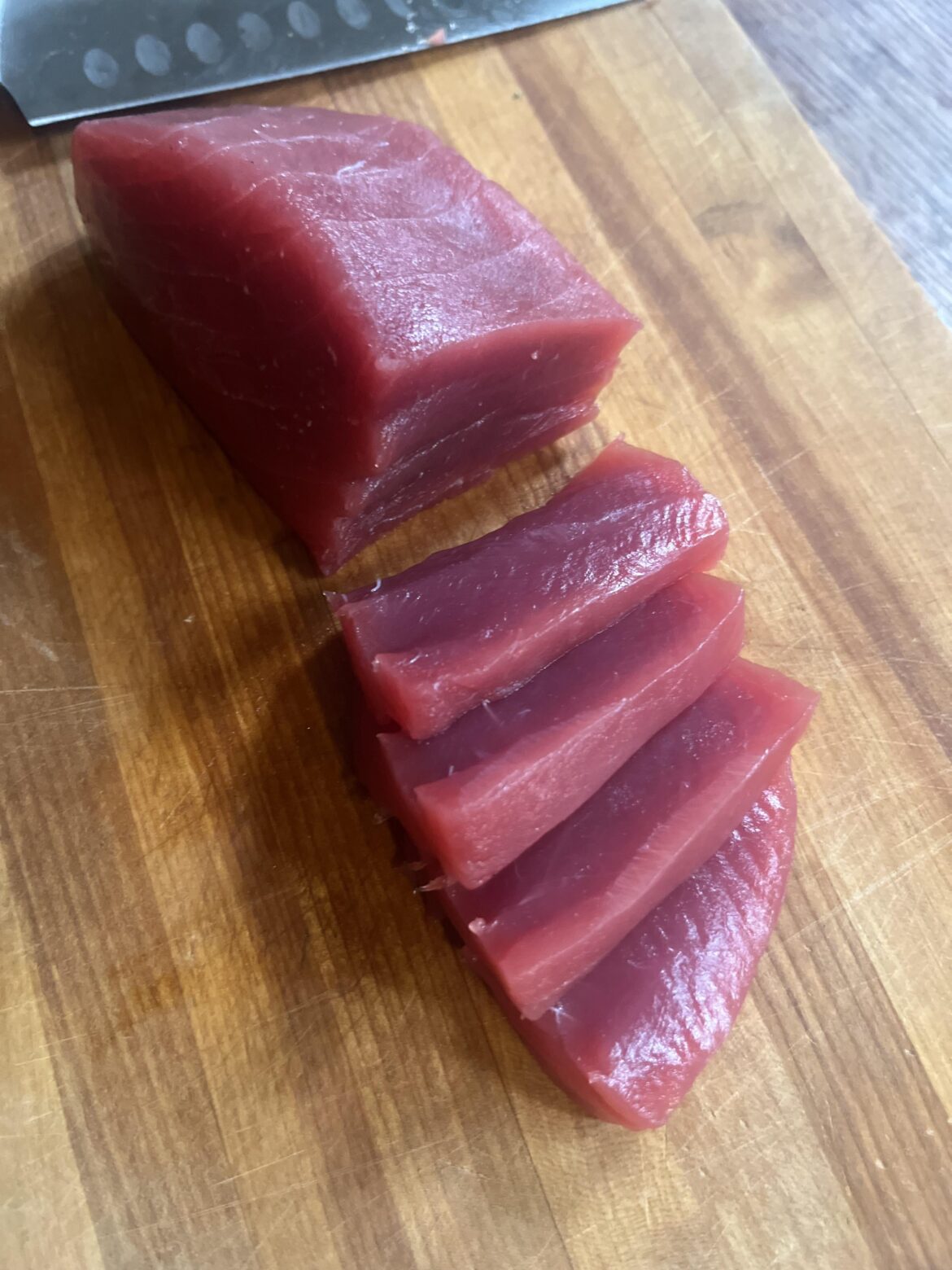 Free bluefin steak I acquired from some fish mongers I know.