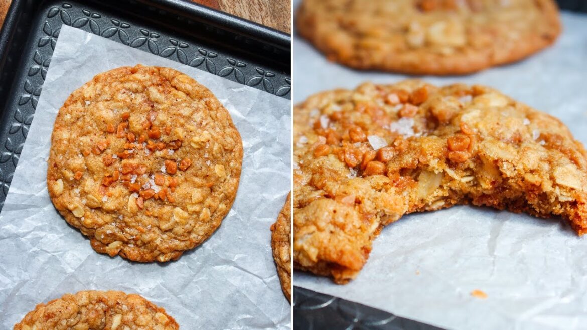 Baking Brown Butter Toffee Oatmeal Cookies | Taffey Bakery Baking Brown Butter Toffee Oatmeal Cookies | Taffey Bakery