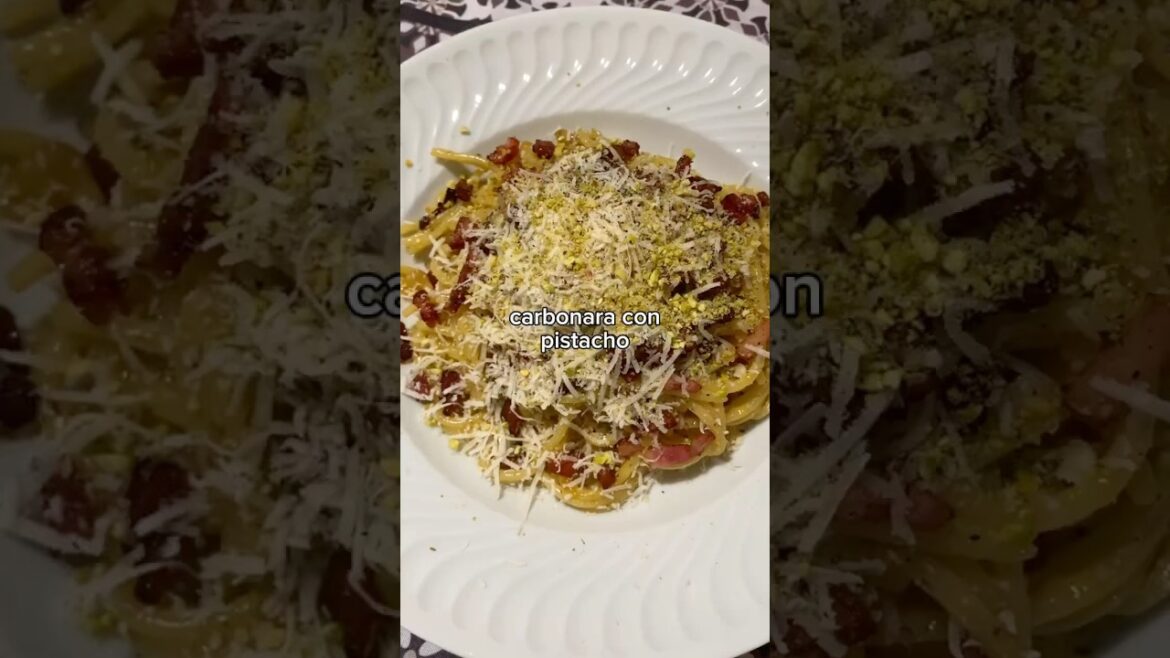 CARBONARA CON PISTACHO✨  #recetasfaciles #foodie #recetascaseras #pastarecipe #cocinafacil