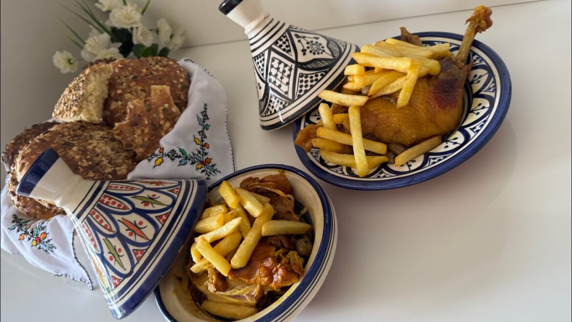 Pollo allo Zafferano con Patatine Fritte-Pranzo veloce in Pentola a pressione (o Tajin) !