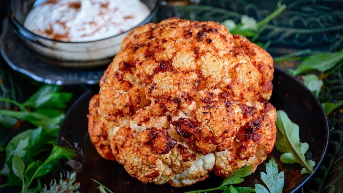 #19 Spicy Harissa Whole Roasted Cauliflower Recipe