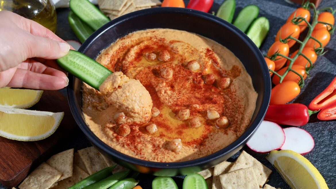 My Favorite Hummus! Homemade Smoky Roasted Red Pepper Hummus (Better Than Store-Bought!)
