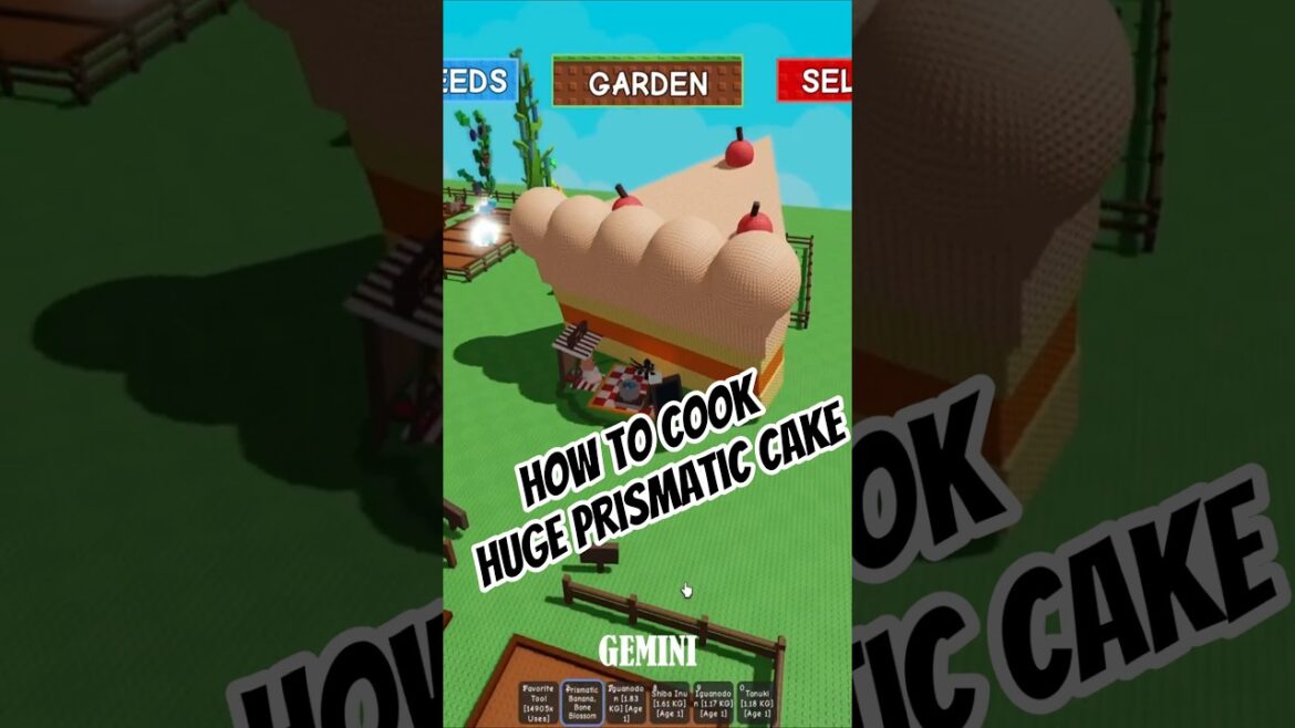 how to cook HUGE PRISMATIC CAKE | Grow A Garden #shorts  #growagarden #roblox