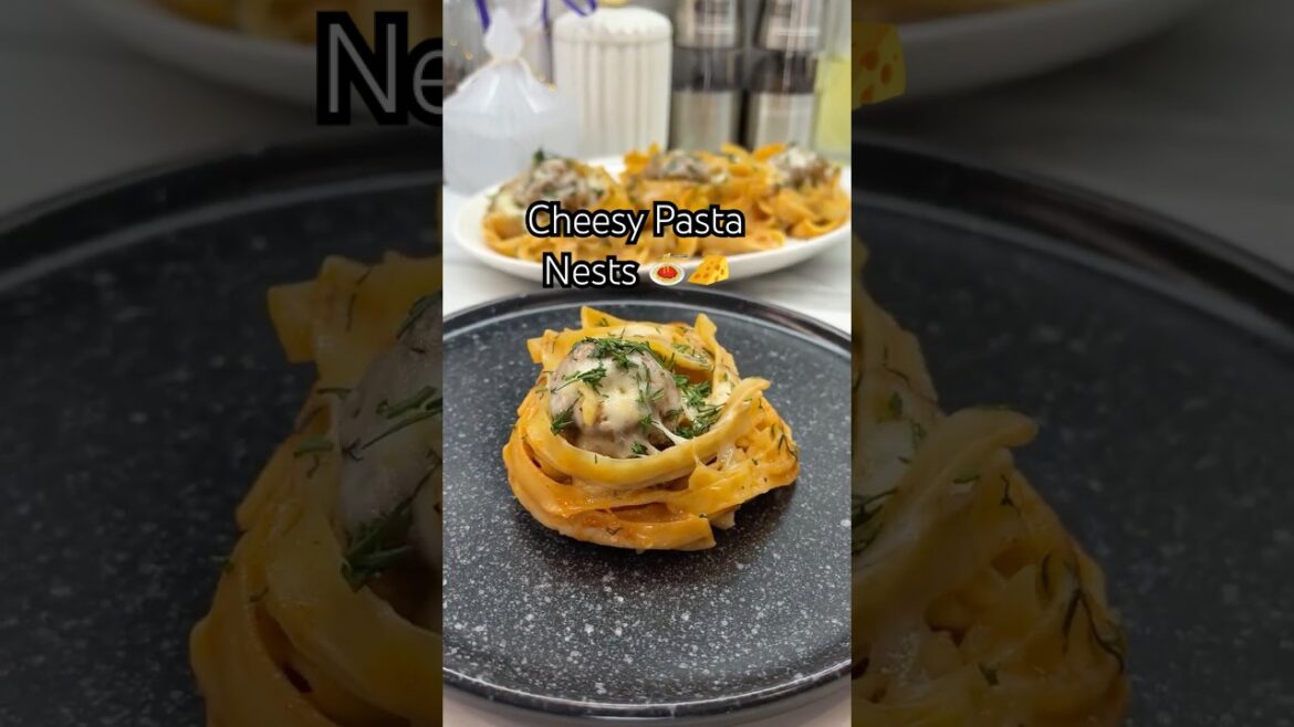 Stuffed Pasta Nests — Easy Dinner You’ll Want to Repeat! #pasta #asmr #easyrecipe #foodshorts