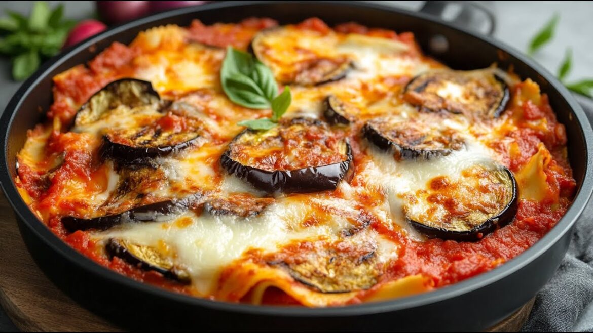 No Oven, One Pan Eggplant Parmesan Lasagna! My Italian Grandmother's Easy & Delicious Recipe!