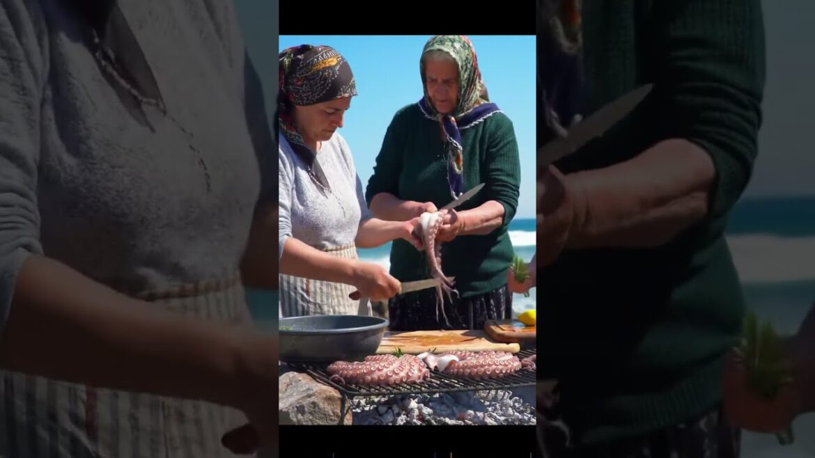 Grilled Octopus by the Sea in Greece #cooking Grilled Octopus by the Sea in Greece #cooking