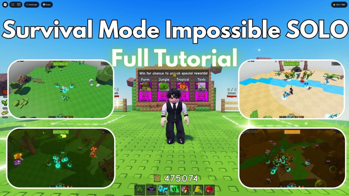 Roblox - Garden Tower Defense - Survival Mode IMPOSSIBLE Full Tutorial (All Maps)