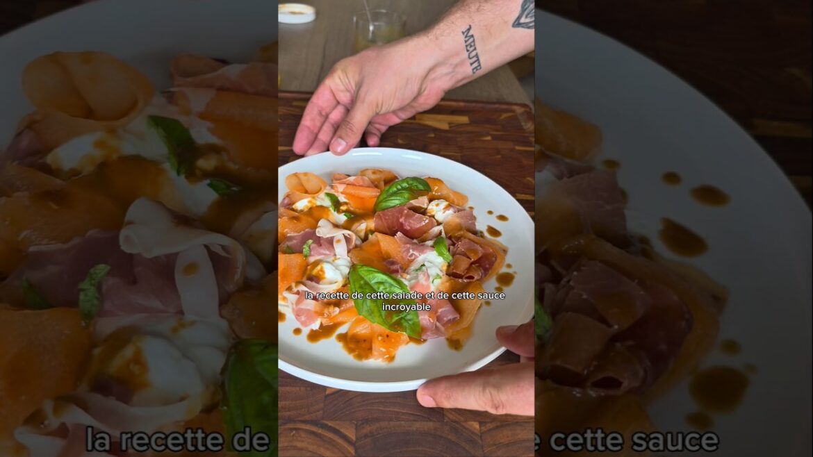 salade de melon meleche prosciutto sauce cacahuète salade de melon meleche prosciutto sauce cacahuète