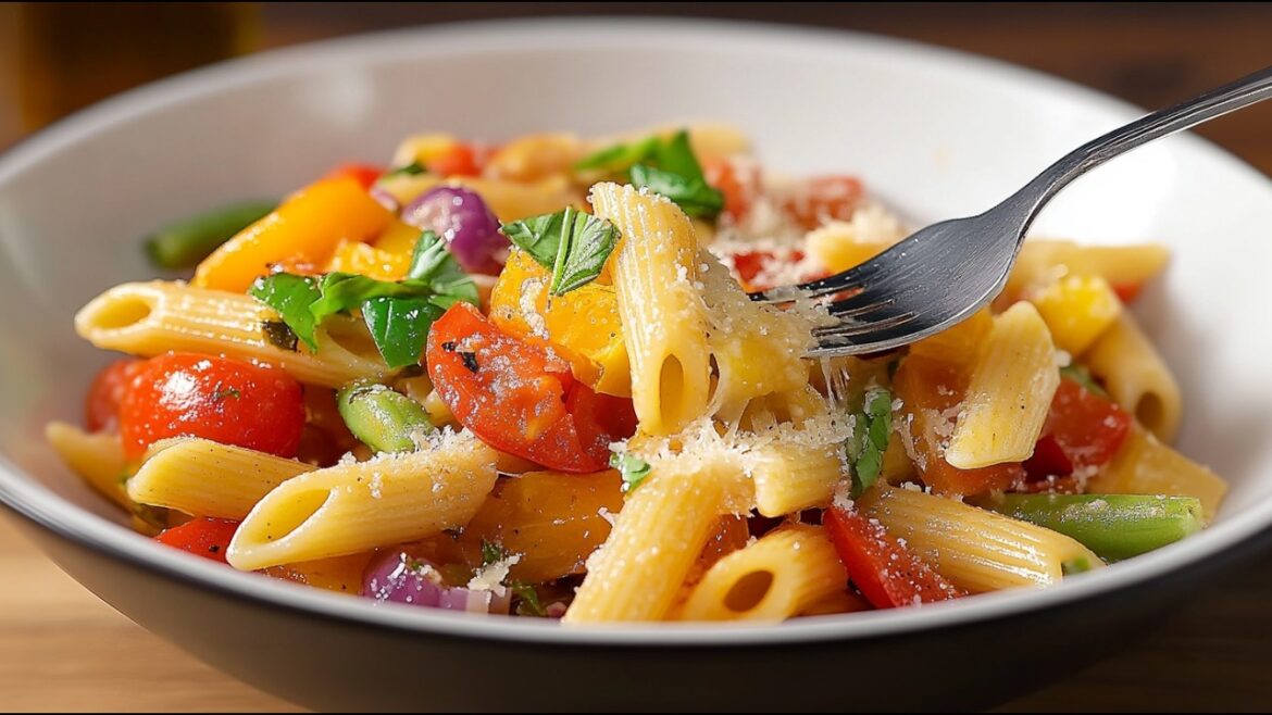 Easy Pasta Primavera Recipe! It's so delicious that I could eat a whole bowl by myself!