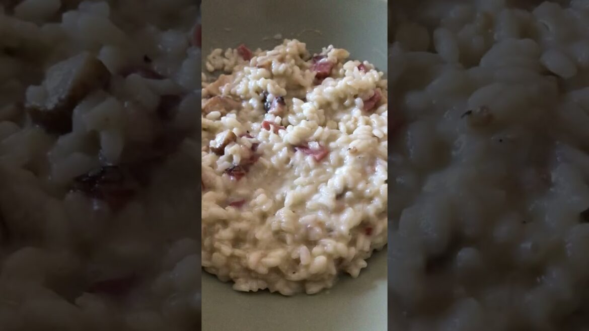 Risotto speck funghi e gorgonzola #risotto #speck #cibo #funghi #italiancuisine #food #ciboitaliano