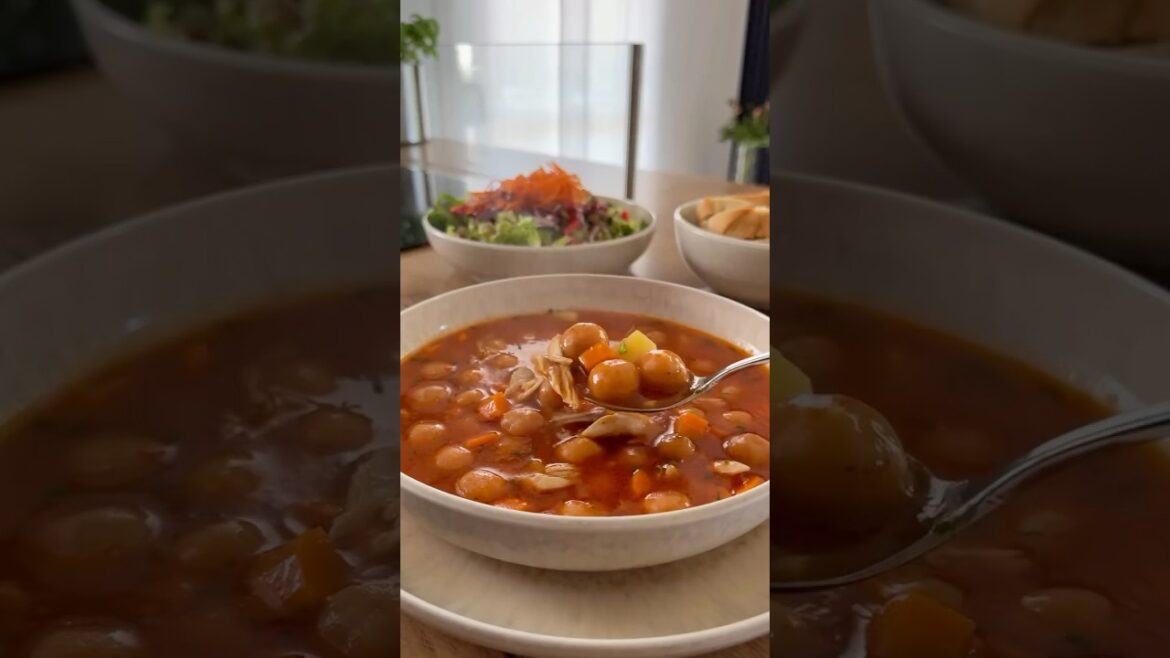 Chicken, vegetable, and bulgur meatball soup♥️Along with a fresh salad and some bread #soup