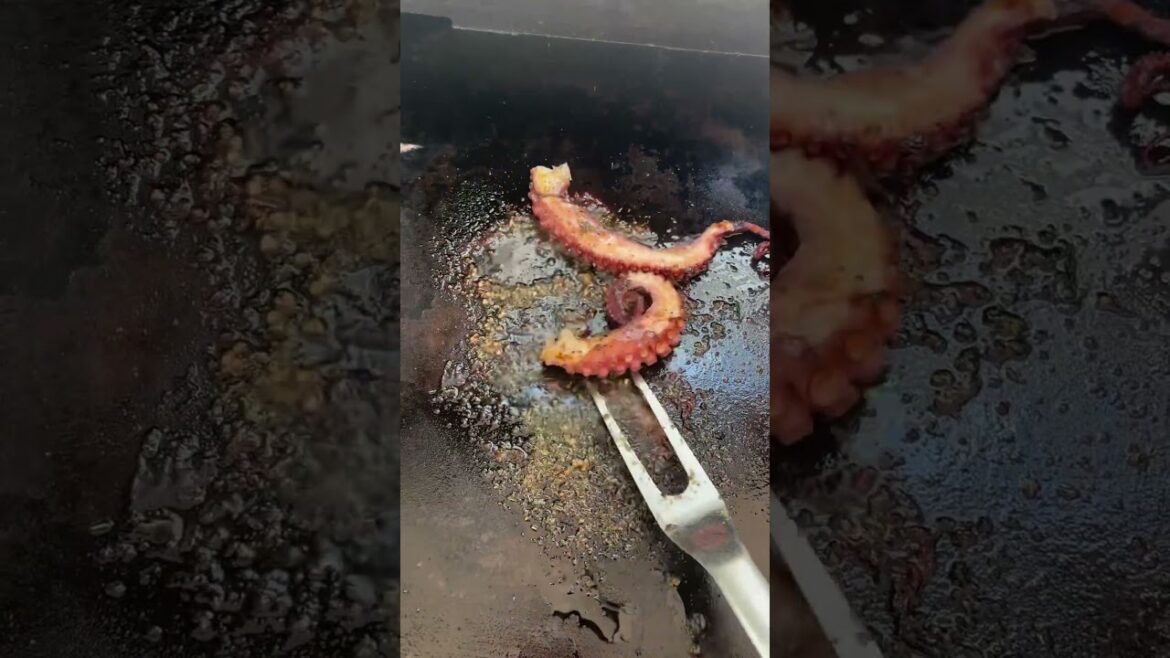 Greek salad with grilled octopus