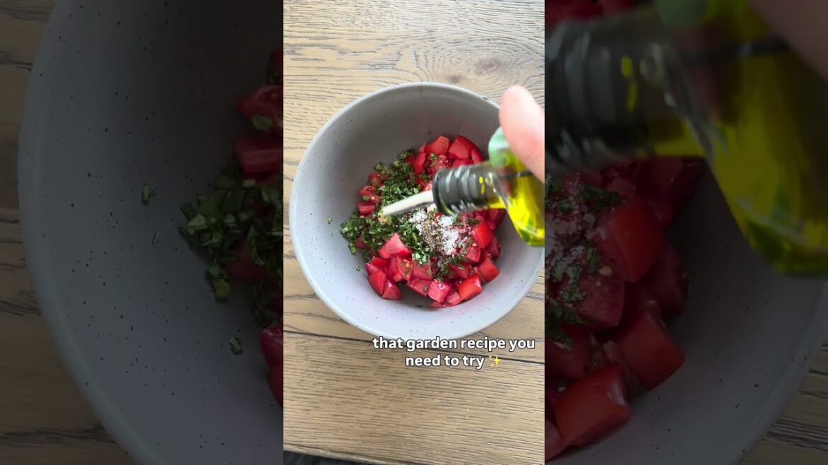 Garden Bites Pt. 2. ricotta + tomato bruschetta! #Shorts #BackyardBites #EasyRecipes #garden