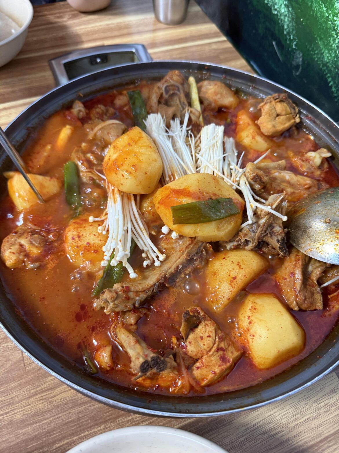 Korean comfort food: Dakbokkeumtang (spicy braised chicken stew)
