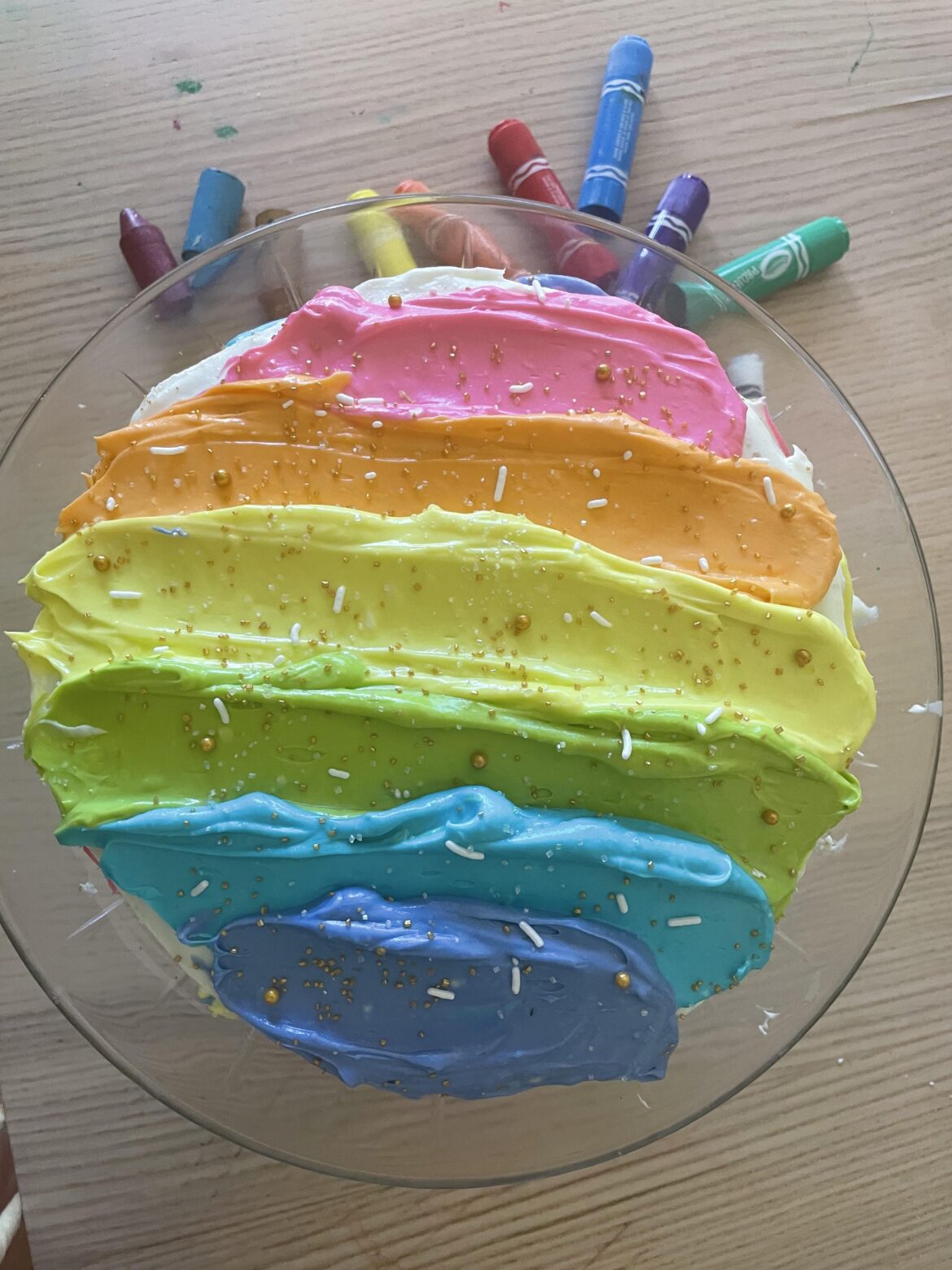 Rainbow birthday cake for my 2 year old