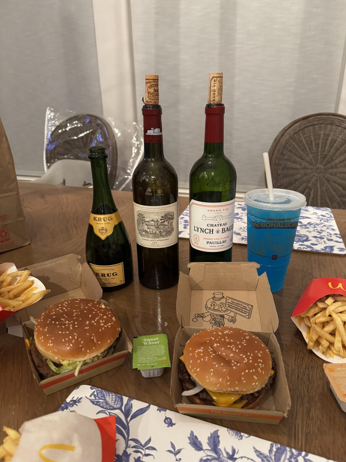 Champagne, Pauillac, and McDonalds