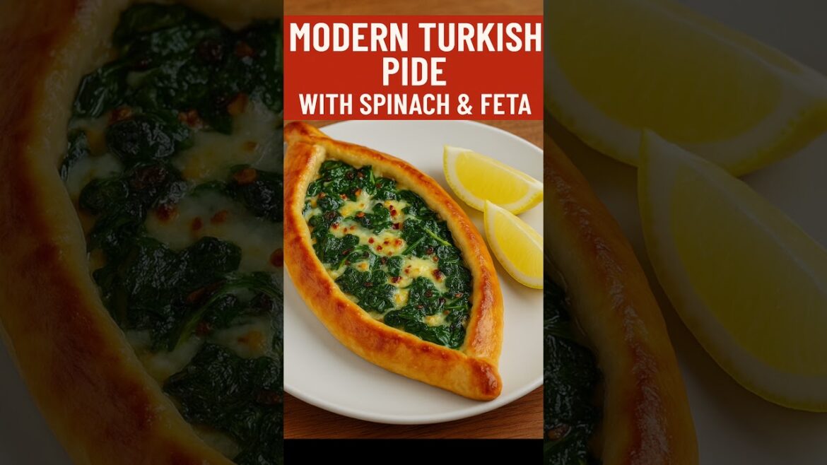 "Golden Turkish pide loaded with spinach & feta – taste tradition with a twist! #viralshorts"