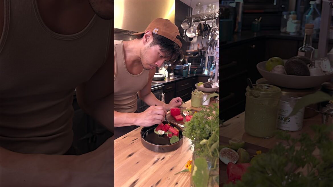 Watermelon Salad (Hi) is an herby and refreshing summertime starter