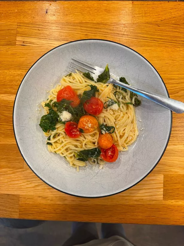 the pasta in bowl