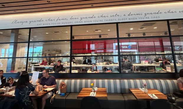 The dining area at North Italia in Cerritos allows a...