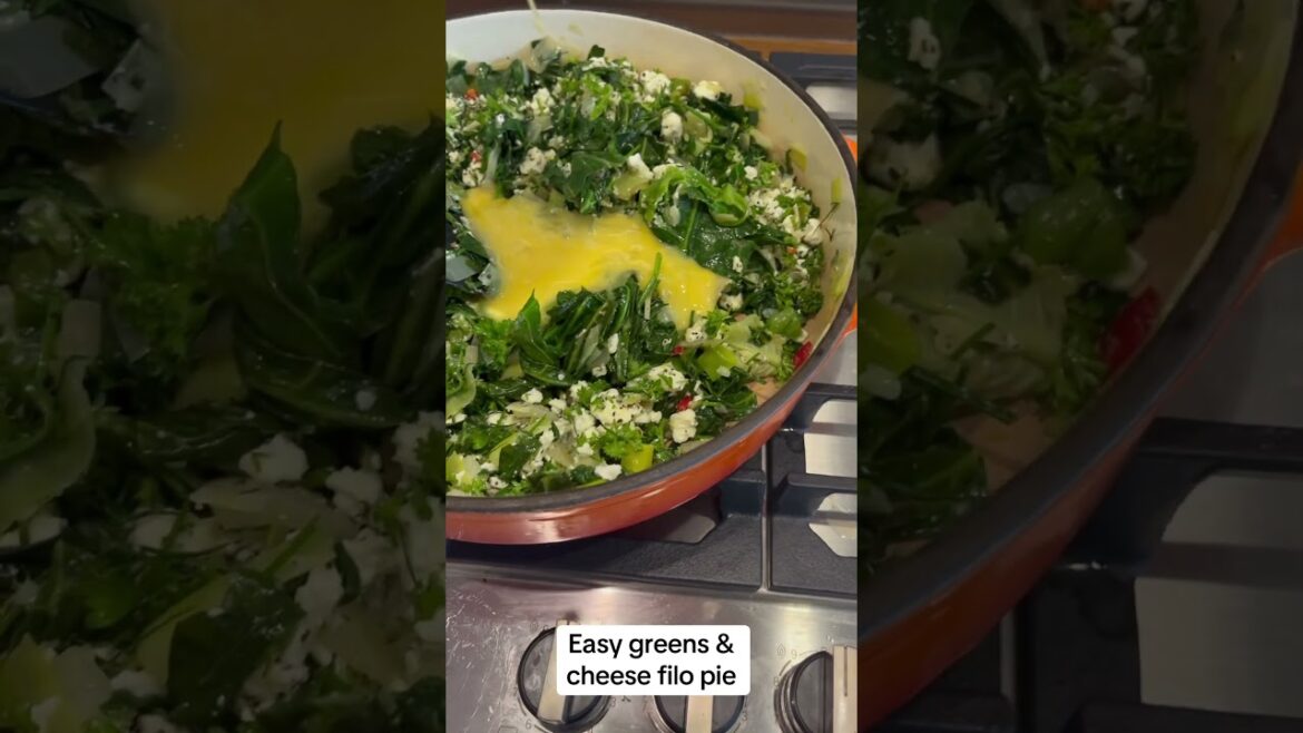 Easy greens and cheese filo pie