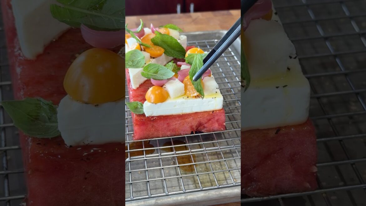 Watermelon Feta Salad #watermelon #fetacheese #gooseberries #jicama #foryou #chef #food #cooking