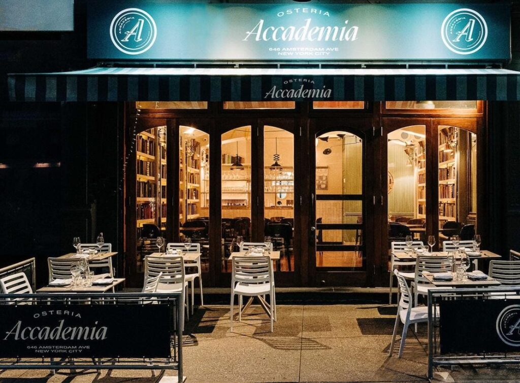 On New York’s Upper West Side Within A Warm Book-Lined Room Osteria Accademia Serves Rich Italian Cuisine