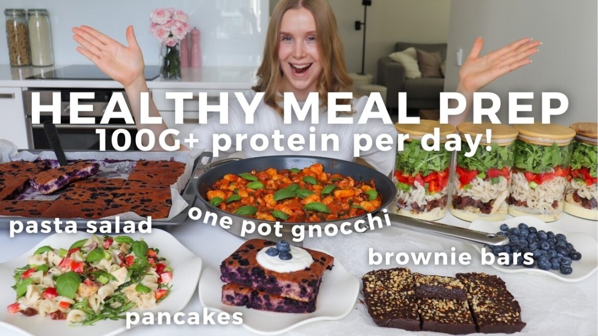 Healthy & High protein meal Prep | Pancakes, One Pot Gnocchi, Brownie Bars…