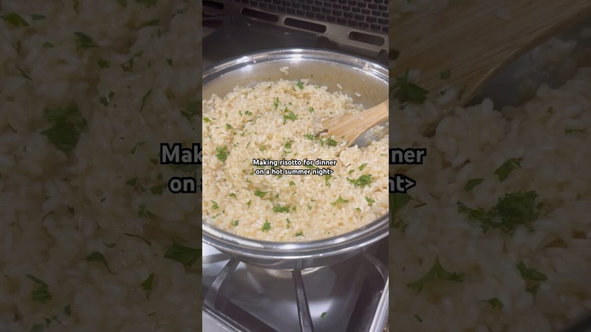 Making risotto for dinner on a hot summer night… #viralshort #recipe #risotto