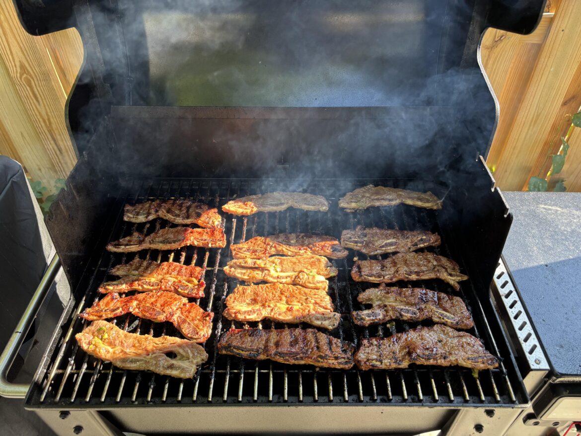 Korean style short rib on Weber Searwood Korean style short rib on Weber Searwood