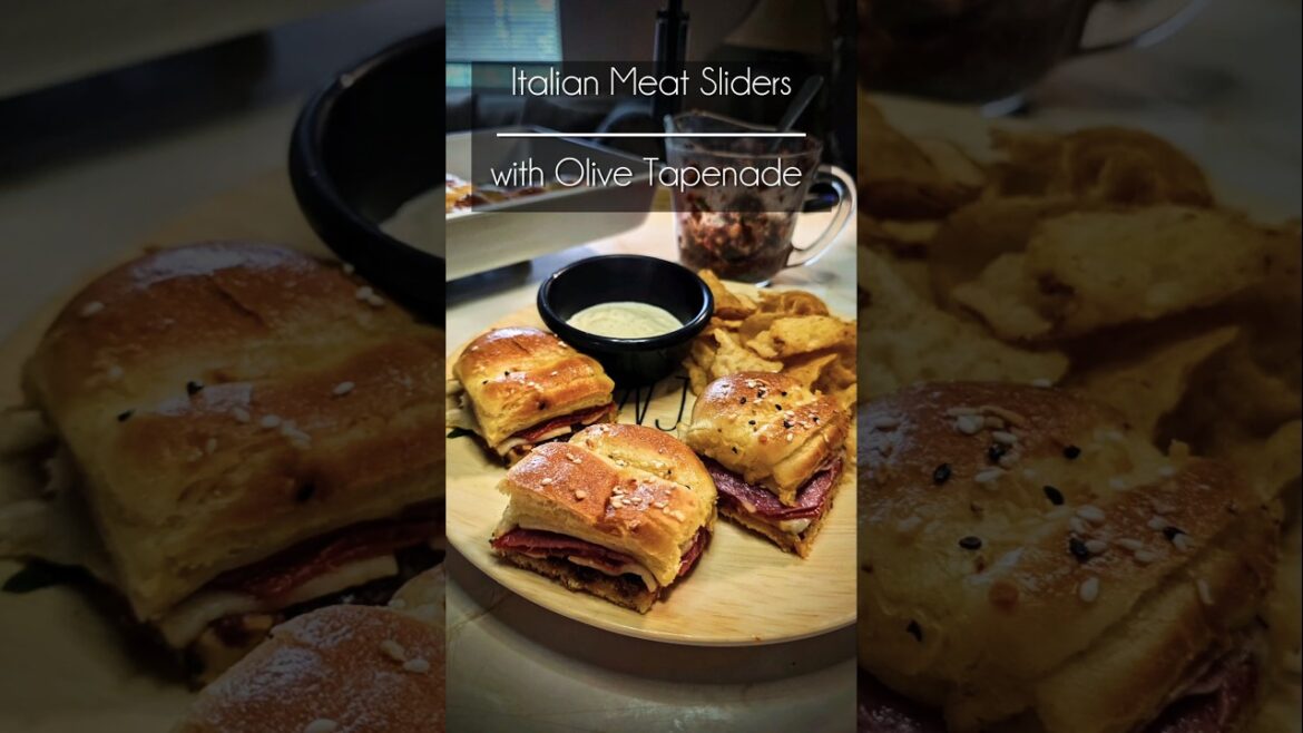 Cheesy Italian Sliders with Homemade Olive Tapenade | Easy Party Recipe #shorts