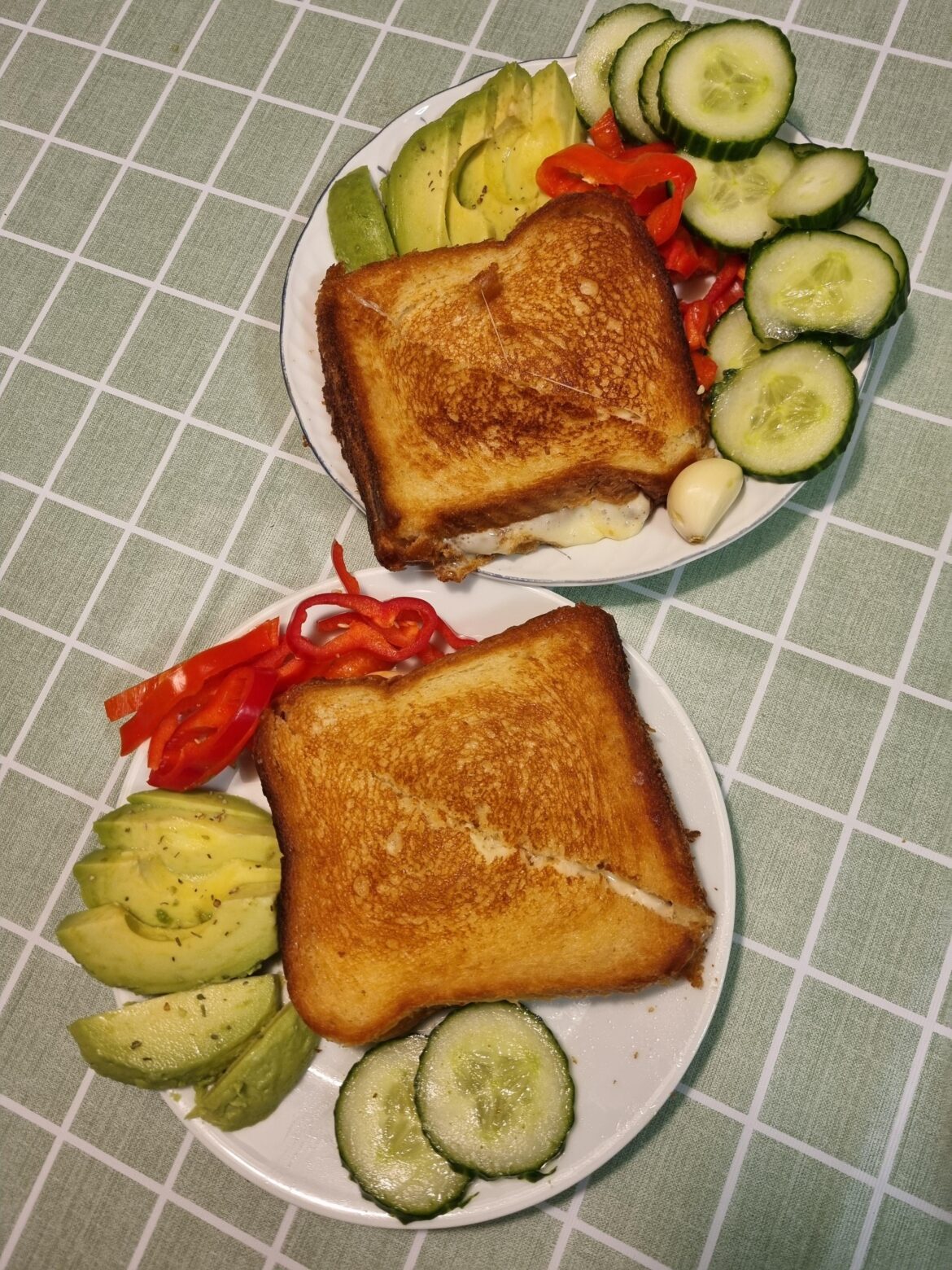 My new roommate didn't know how to make a grilled cheese! Now she does! :D