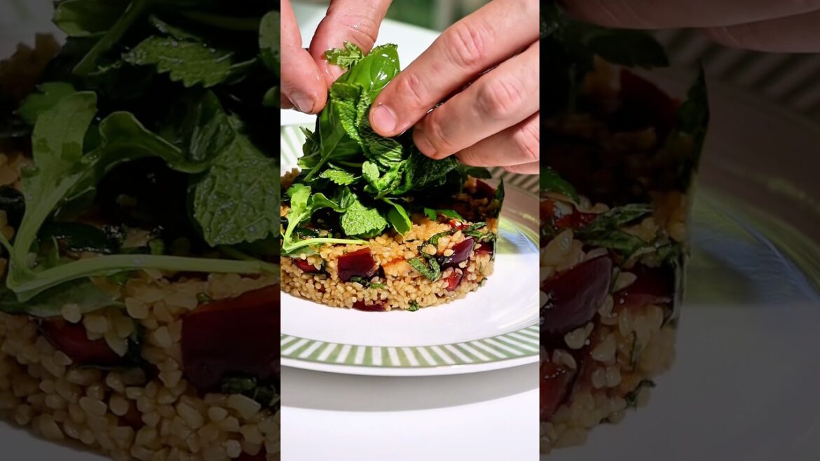 Summer Special Tabbouleh Salad Cherries and Halloumi #turkishfood #shorts #short #shortvideo #viral