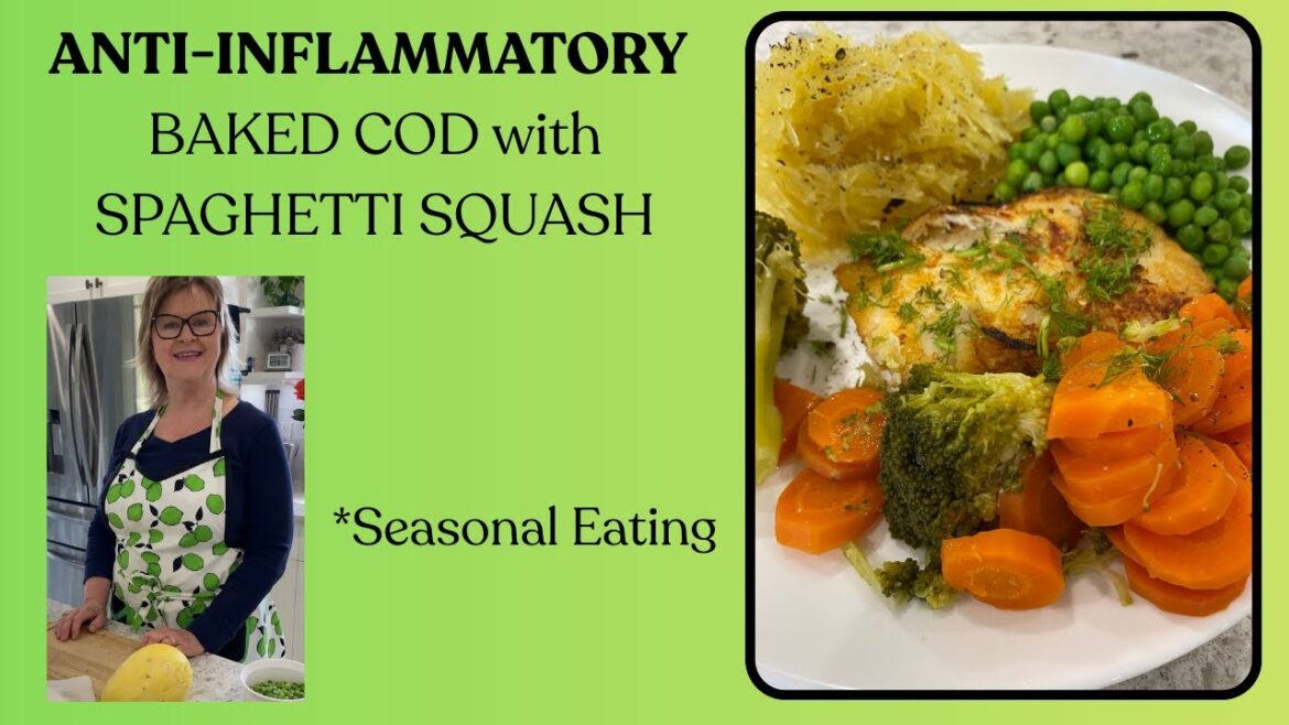 ANTI INFLAMMATORY BAKED COD with SPAGHETTI SQUASH