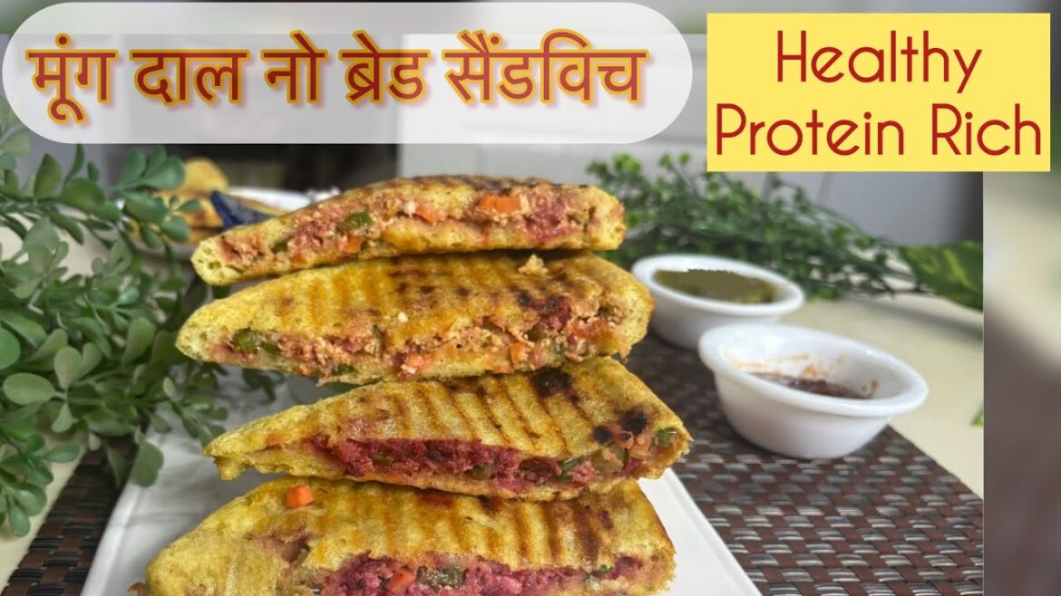 Protein Rich Moong Dal No Bread Sandwich | Paneer Veg Filling | Healthy Low Carb Snack Recipe