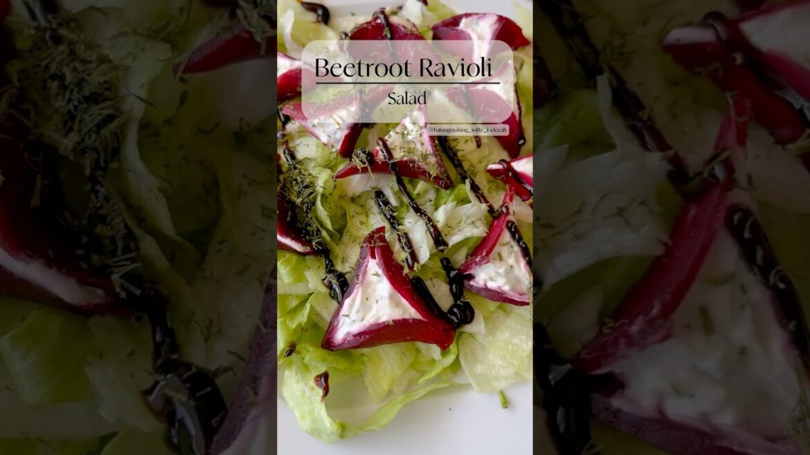 It looks beautiful and super appetizing! The beetroot ravioli salad. #easyrecipe#salad#healthy