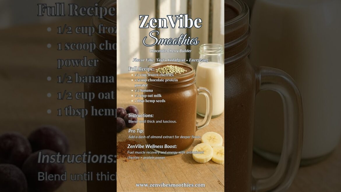 Chocolate Cherry Builder – High Protein Smoothie for Recovery & Strength #zenvibesmoothies
