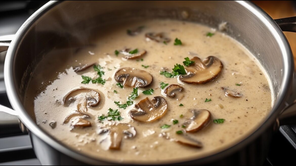 This creamy mushroom soup heals my stomach like medicine! Simple and delicious