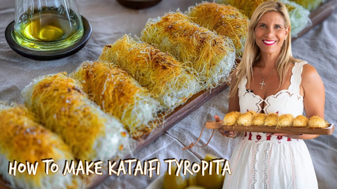 How to Make Kataifi Tyropita  Crispy Greek Cheese Pie with Honey